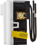 Side view of Arc Fault Switch Combo, 15 Amp AFCI With Self Test And LED Indicator, White AFSW1-W, showing internal wiring.