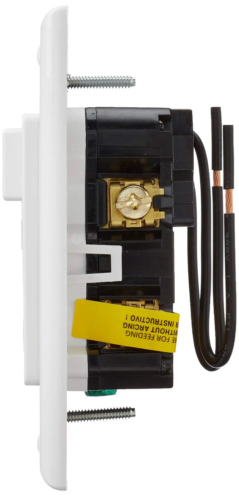 Side view of Arc Fault Switch Combo, 15 Amp AFCI With Self Test And LED Indicator, White AFSW1-W, showing internal wiring.