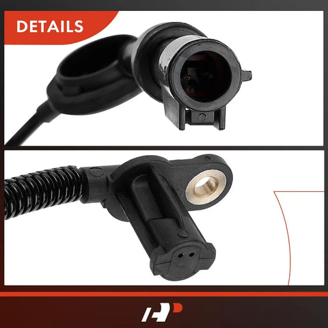Fresh Pair Of Two Front ABS Wheel Speed Sensors For Ford Escape 2009 To 2012 And Mercury Mariner. Close-up of sensor connectors.