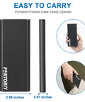 Portable frosted case for 24-In-1 Magnetic Precision Screwdriver Set with dimensions, showing ease of carry.