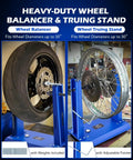 Motorcycle Wheel Balancer and Truing Stand for Bikes DIY Friendly Heavy Duty Tire Balancer with Adjustable Truing Pointer Steel Axle
