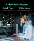 Professional support image with a woman on a laptop, representing Knockout 4K Action Camera With Hella Solid Build And Smooth 120fps Shooting.
