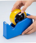 Pack Of Two Top Tier Tape Dispenser Core Replacement 36mm Plastic Insert Wheel No Drama Swap For Smooth Office Desk Grind And Easy Daily Paperwork Management with yellow tape in blue holder