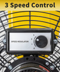 Close-up of 3-speed control knob on 30 Inch Tilting Pedestal Fan For Industrial Warehouses And Gyms 3 Speed High Velocity Stand Up Fan