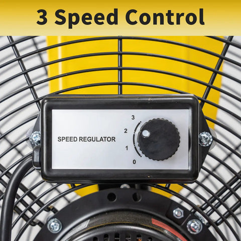 Close-up of 3-speed control knob on 30 Inch Tilting Pedestal Fan For Industrial Warehouses And Gyms 3 Speed High Velocity Stand Up Fan