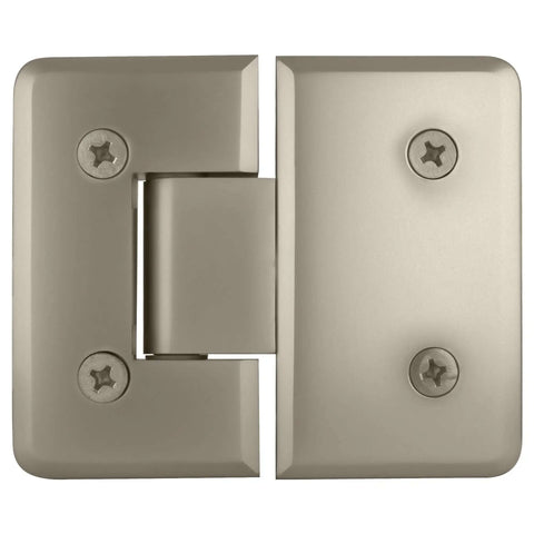 Cologne 180 Series Glass To Glass Hinge Satin Nickel Finish 180 Degree Swing Heavy Duty for Shower Doors
