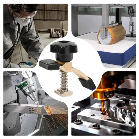 Two Pack Router Table Clamps T Track Hold Down Fixtures for engraving machines, milling, saws, drill presses, woodworking jigs