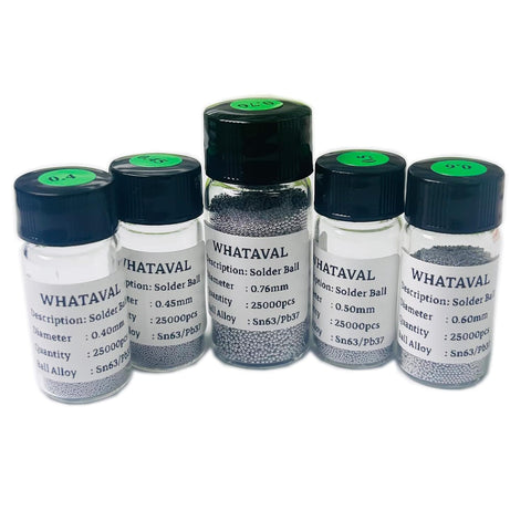 Five Bottle Leaded BGA Solder Balls Set With Twenty Five Thousand Per Bottle Sn63 Pb37 Reballing Tin Balls for soldering