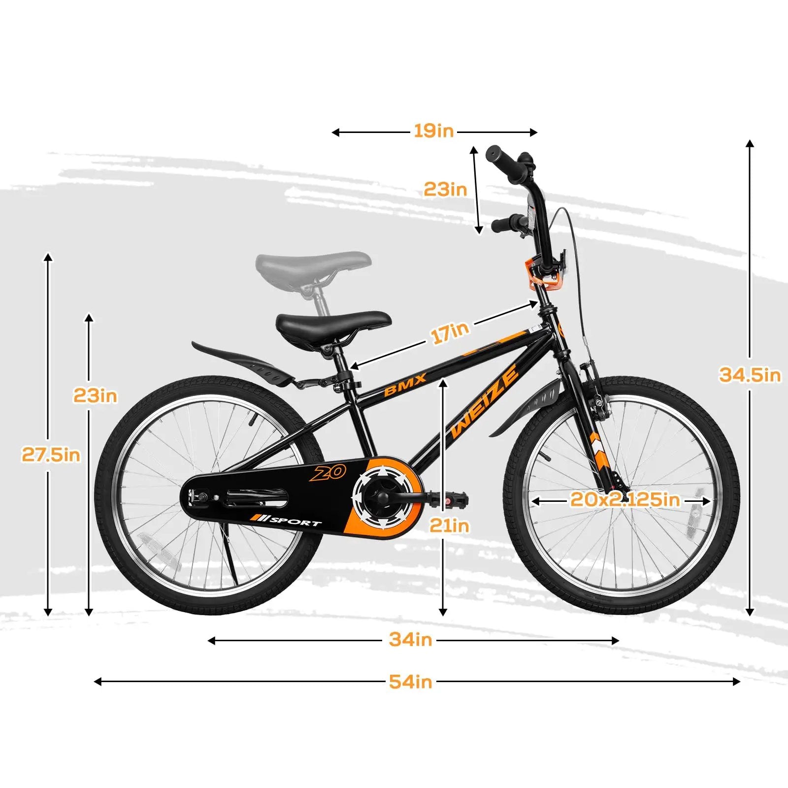 20 Inch BMX Style Kid Bike For Ages 4-12 ✓