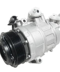 Heavy Duty Air Conditioning AC Compressor No Hassle Bolt On Replacement For Ford Explorer 2011 Through 2015 showing silver metallic housing and black clutch.