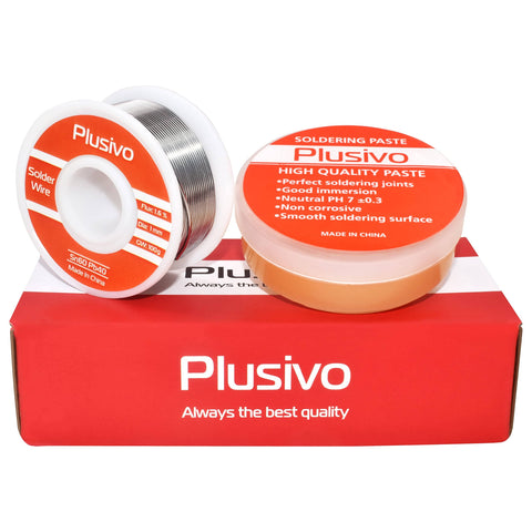 Solder Wire and Rosin Paste Flux Kit for PCB Soldering and DIY Projects, 60-40 Tin Lead Wire 1mm 100g with flux paste on box