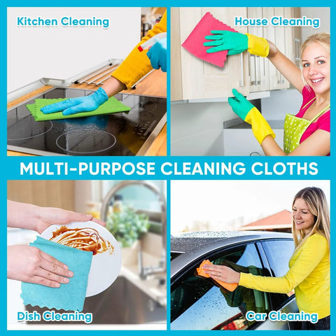 Orighty microfiber cleaning cloths, 24-pack, reusable lint-free rags, 12x11 inches