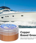 Copper Anti Seize Heatproof Lubricant and Anti Seize Compound, Waterproof Copper Paste near a luxury yacht on the water