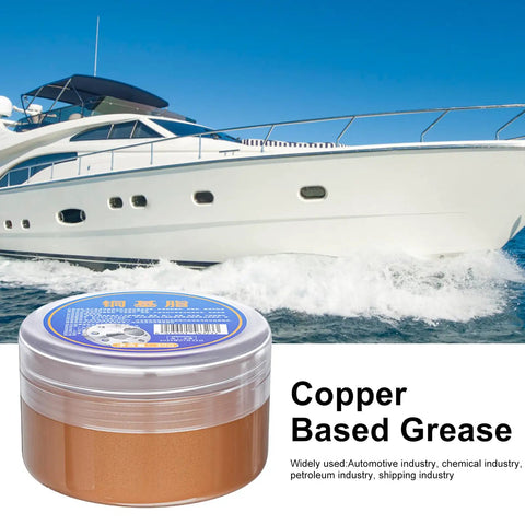 Copper Anti Seize Heatproof Lubricant and Anti Seize Compound, Waterproof Copper Paste near a luxury yacht on the water