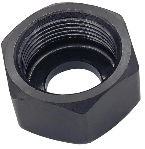 Close-up of metal collet nut from Four Piece 1/4 Inch Collet Kit For Makita Routers Fits 3621 3621A 3620 RP0900K RT0700CX3 RT0701CX3 RT0700C RT0701C XTR01Z