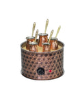 Copper Turkish Heating Sand Coffee Maker With Pot Set Five Sizes 110 To 230 Volt Big Round Star Design Electric Brew Machine
