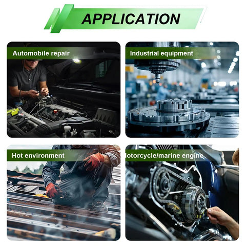 Applications of 580 Piece Aluminum Oil Drain Plug Crush Washer Kit with 18 sizes for automotive, industrial, and marine use.