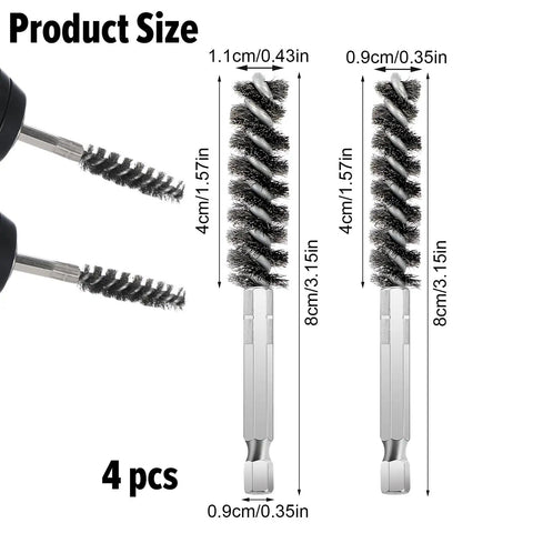 4 Pack Golf Club Hosel Brush With Stainless Steel Wire Bristles And Hex Shank Handle For Wood And Iron Golf Clubs Clean Dirt And Grime Fast Rust Resistant Cleaning Tool Compatible With Electric Drill, 4 pcs size chart