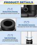 Push To Connect 90 Degree Pneumatic Tube Elbow Fittings Black Plastic Ten Pack Pro Grade Quick Connect for factory air lines, detailed view.