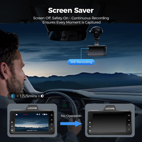 Dual Dash Cam Front And Rear With Free 64GB Card 3 Inch Screen Car Cam For Your Ride 1080P Front 720P Rear display in car