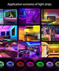 65 Point 6 Foot RGB LED Strip Lights With App And Remote Control Music Sync 5050 RGB LEDs 16 Million Colors Timer DIY Modes Lit Bedroom TV Party Decor in various home settings