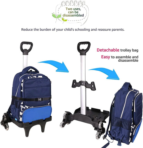 Foldable Aluminum Alloy Wheeled Trolley With Edge Guard And Six Wheels Rolling Luggage Cart for kids, showing detached trolley bag.
