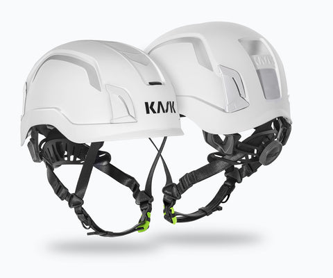 Hi Viz Safety Helmet Zenith X ANSI Compliant White With Adaptive Fit System DRY Plus Moisture Wicking Fabric Display