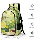Tropical Hummingbird Lemon Coffee Print Unisex Backpack With Large Capacity, Durable Polyester, Breathable Everyday Carry For School