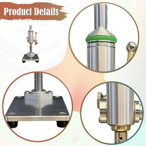 Mini Bench Drill Press With Solid Aluminum Alloy Body, Brass Spindle For Jewelry Metal Wood Crafting close-up of drill press clamp and base