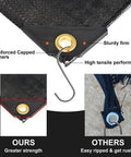 Comparison of Heavy Duty 12x16 Ft Tarp 8 Mil waterproof with grommets and other models, highlighting reinforced edges.
