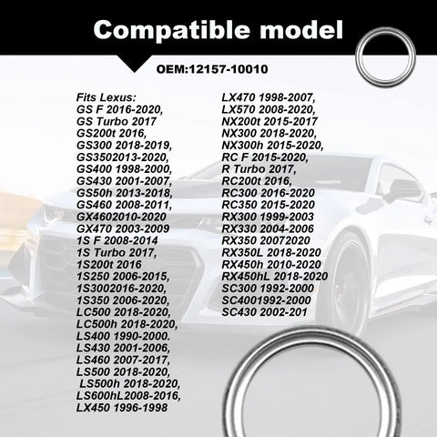 Toyota Lexus Scion Differential And Transfer Case Crush Washer Gasket Kit compatibility chart with Lexus models listed