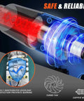 Cutaway view of Dual Temperature Heavy Duty Heat Gun With Four Pro Grade Nozzles showing internal components, overload protection, and features.