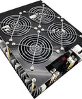 Badass 5000W Induction Heating Board With Heavy Duty Spiral Coil and Zero Hassle Water Pump top view showing cooling fans and wiring.