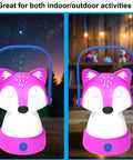Animal Themed Kids Lantern And Headlamp Set For Camping, fox-shaped LED nightlight for toddlers, 100 lumen dual-mode