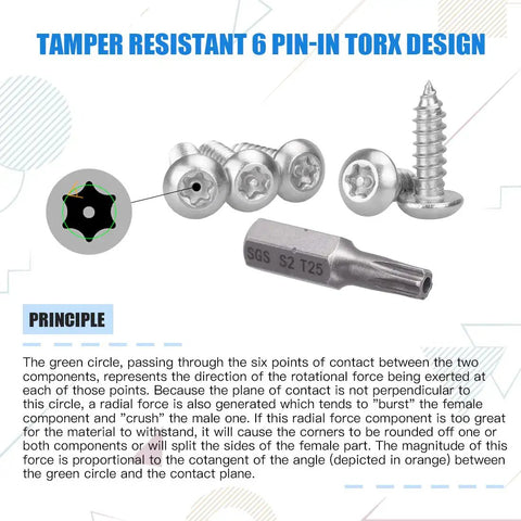 Built Tough Top Shelf Size 10 X 1 Inch Button Head Torx Security Screws Tamper Resistant Sheet Metal Fasteners With T25 Bit