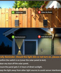 Hella Bright Solar Wall Light Outdoor Featuring Slick Up And Down Lighting Three Adjustable Color Modes Dusk To Dawn Auto Sensor IP67 Top Shelf Weatherproofing For Porch Yard Two Pack on a wooden fence and house