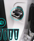 Premium Door Lock Sound Deadener Damper Kit With Hella Quiet Soundproof Buffer Pads crafted from black TPE for Volkswagen hinges.
