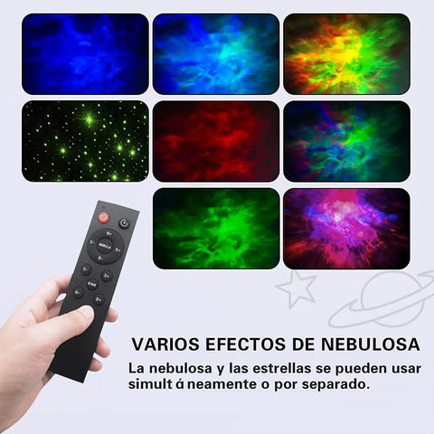 Remote with 8 nebula modes for Star Projector Galaxy Night Light With Nebula Effects And Green Stars, Remote And Timer, Ceiling LED Lamp