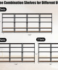 Heavy Duty Five Tier Metal Shelving Unit 48 By 24 By 72 Inches Industrial Storage Rack showing different configurations.