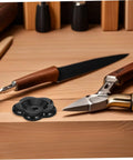 Black Bakelite Spigot Handle Replacement Knobs 6CM 6STAR Fit 8X8MM Stem Hole Outdoor Water Valve on wooden surface