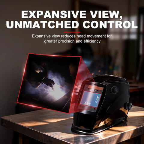 Auto Darkening Welding Helmet With Large 3.94 By 2.64 Inch Viewing Window True Color Lens Four Arc Sensors Solar Powered