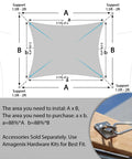 Installation guide for 12x12 Foot Sun Shade Sail Rectangle Light Grey UV Blocking Outdoor Canopy with hardware tip