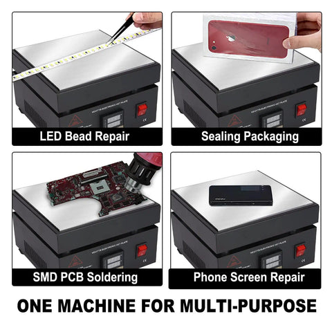 Digital LED Soldering Hot Plate 110V 850W Preheating Station in various uses: PCB rework, screen repair, sealing, LED repair
