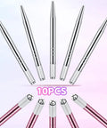 10 Pcs Manual Microblading Pens Aluminum Eyebrow Tools Set For Salon Use Pro Grade Lightweight Handheld Microblade Pens In Silver And Pink Durable Grip For Precise Shaping And Fine Detailing, 10-piece silver and pink aluminum pens