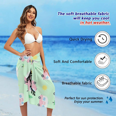 Loose Fit Swim Cover Up For Hot Summer Days Ultra Lightweight Breathable Polyester Beachwear on woman by the sea