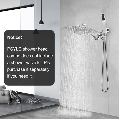 All Metal 12 Inch Rain Shower Head With Handheld Spray Combo Built To Last Waterfall Rain Shower High Pressure Square Heads