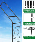 Metal Garden Arch Trellis For Climbing Plants Outdoor 8.2 Ft Tall Arbor With Planter Boxes Ideal For Weddings Ceremony Decor