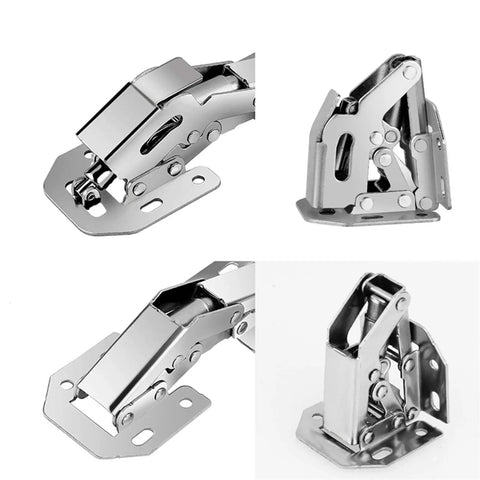 10 Pack No-Drill Door Spring Soft Close Hinges For Cabinets And Furniture, Hydraulic Soft Closer Hinges With Screws, 4 Inch, Cold Rolled Steel