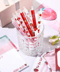 Strawberry Themed Stationery Set With 12 Cute Pens And 6 Strawberry Sticky Notes, A Perfect Gift For Women Students Nurses Teachers Coworkers