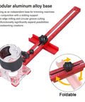 4 In 1 Router Jig With Adjustable Milling Groove Bracket For Woodworking, showing modular aluminum base and guide